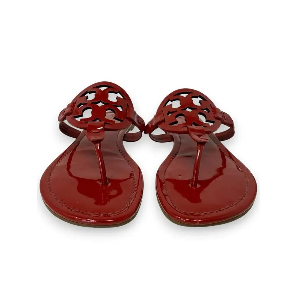 Tory Burch Patent Leather Miller Sandal Deep Red 9 Women’s